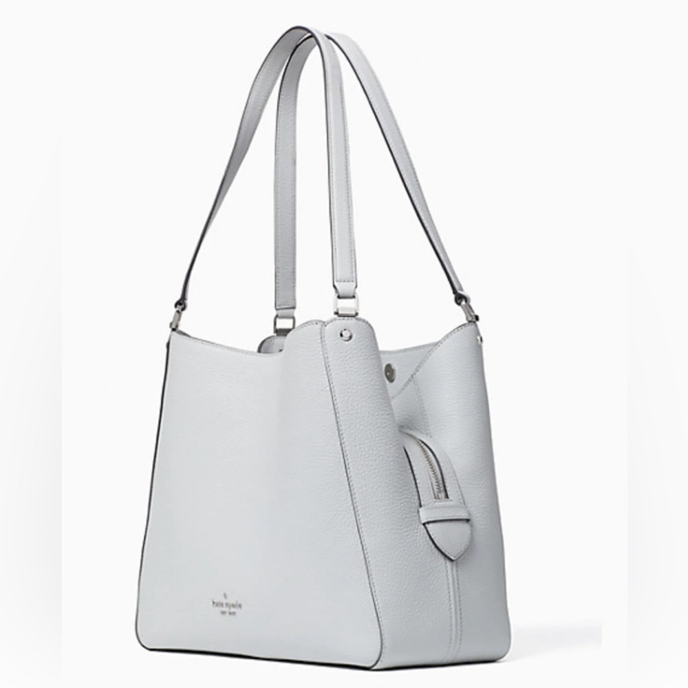 NEW Kate Spade Leila Medium Triple Compartment Shoulder Bag Hazy Morning Lt Blue